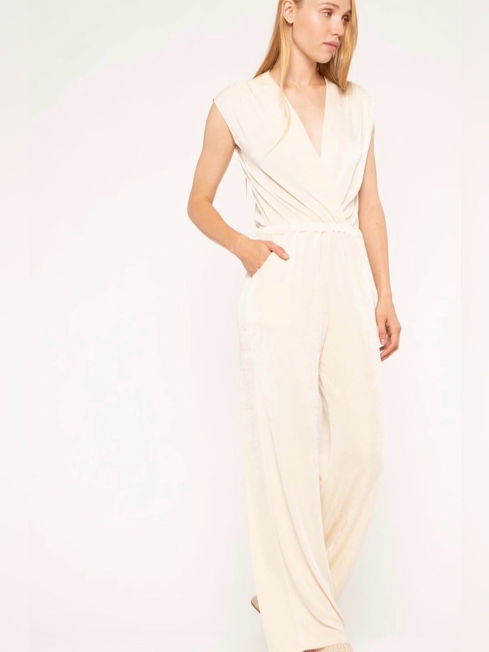 NWT Ripley Rader White Jersey jumpsuit size Small